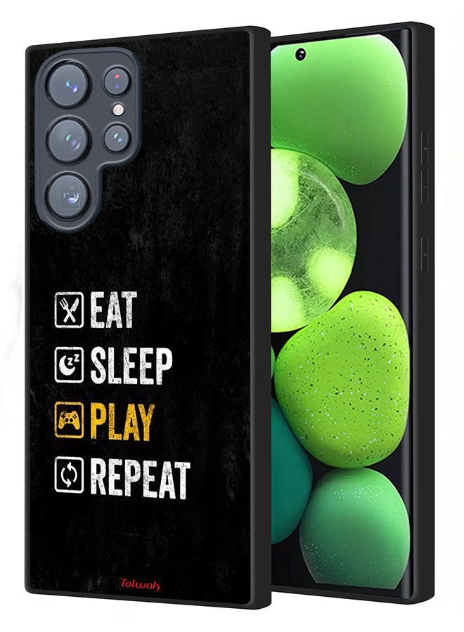 Tolwak غطاء حماية لجهاز سامسونج جالكسي S23 ألترا 5G - كل ما عليك فعله هو الأكل والنوم واللعب والتكرار - Image 1