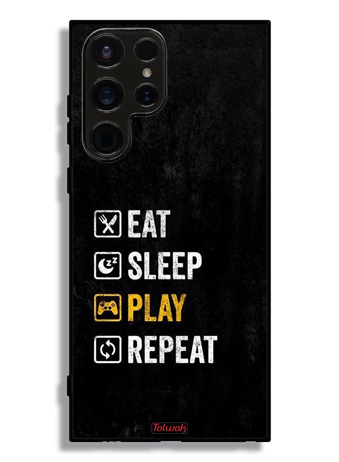 Tolwak غطاء حماية لجهاز سامسونج جالكسي S23 ألترا 5G - كل ما عليك فعله هو الأكل والنوم واللعب والتكرار - Image 3