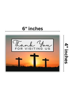 Lashicorn Church Visitor Cards To Fill Out Welcome Prayer Request | 50 Pk 4 X 6” Postcards Pack Bulk Thank You For Visiting Pew Tracts Soul Winning Three Crosses Jesus Saves  - Image 3