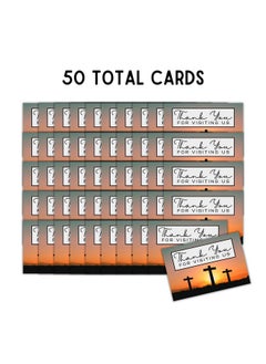 Lashicorn Church Visitor Cards To Fill Out Welcome Prayer Request | 50 Pk 4 X 6” Postcards Pack Bulk Thank You For Visiting Pew Tracts Soul Winning Three Crosses Jesus Saves  - Image 2
