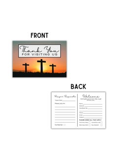 Lashicorn Church Visitor Cards To Fill Out Welcome Prayer Request | 50 Pk 4 X 6” Postcards Pack Bulk Thank You For Visiting Pew Tracts Soul Winning Three Crosses Jesus Saves  - Image 4