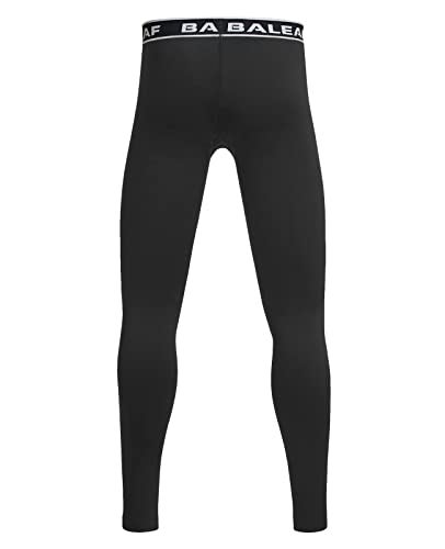 baleaf Boys Fleece Compression Leggings Youth Pants Kids Tights Football Basketball Baseball Sports Cold Weather Gear Black Size M - Image 2