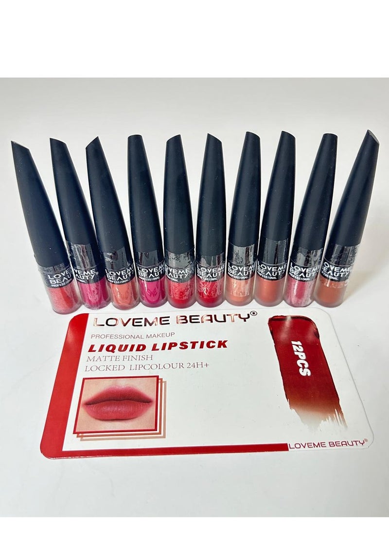LOVEME BEAUTY Loveme Beauty Professlonal Makeup Liquid Lipstick Matte Finish Locked Lipcour 24H  - Image 4