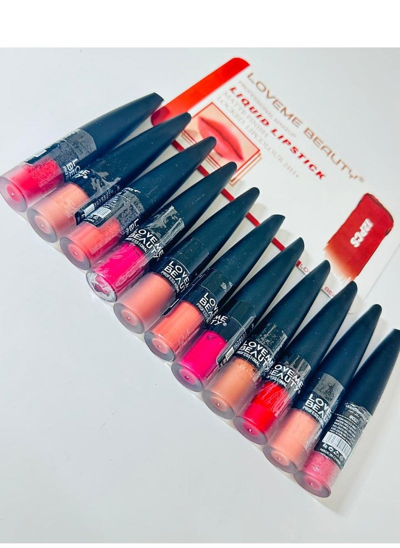 LOVEME BEAUTY Loveme Beauty Professlonal Makeup Liquid Lipstick Matte Finish Locked Lipcour 24H  - Image 3