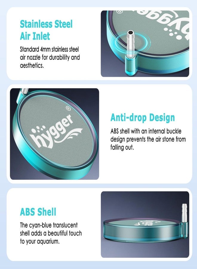 hygger Aquarium Air Stone 3 Inch, Fish Tank Bubbler Stone, Air Bubble Aerator Oxygen Diffuser, Air Pump Accessories for Aquariums, Fish Tanks, Hydroponics and Ponds - Image 4