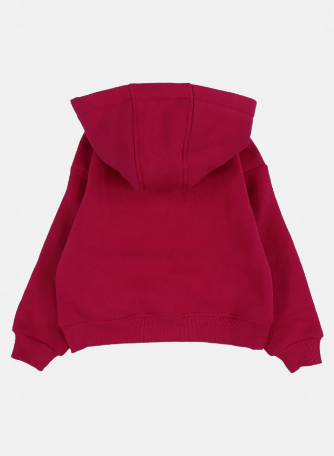 اوركيدز هودي قطن سادة للبنات – فوشيا - Image 2