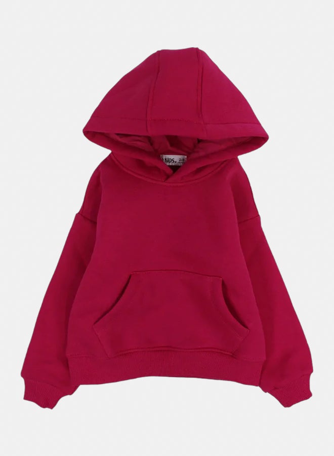 اوركيدز هودي قطن سادة للبنات – فوشيا - Image 1