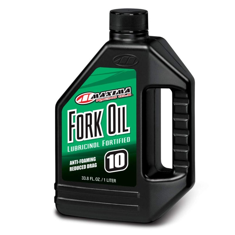 Maxima 55901 10WT Standard Hydraulic Fork Oil - 1 Liter Bottle   BLACK
