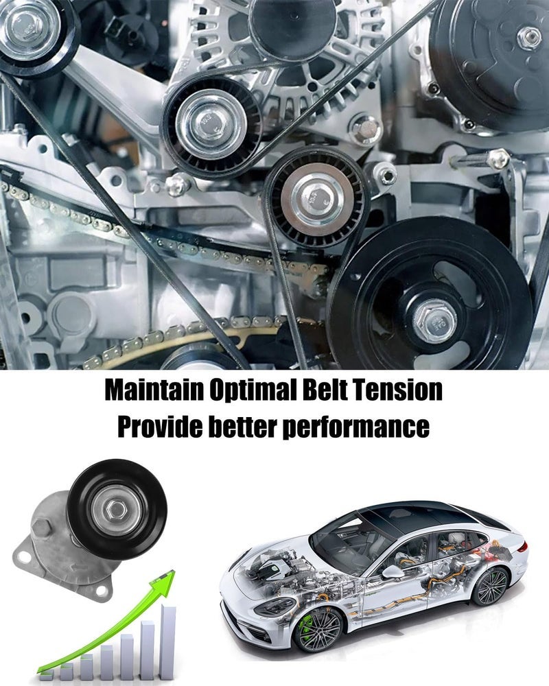 AUGREX 38452 Drive Belt Tensioner Pulley Assembly For 2.0 2.3 2.5L No Hybrid Fit for Ford Escape Focus Fusion Transit Connect, Mazda 3 6 MX5 Miata Tribute, Mariner, Milan 2005-2012, Replace 6E5Z6A228A 38408 - Image 3