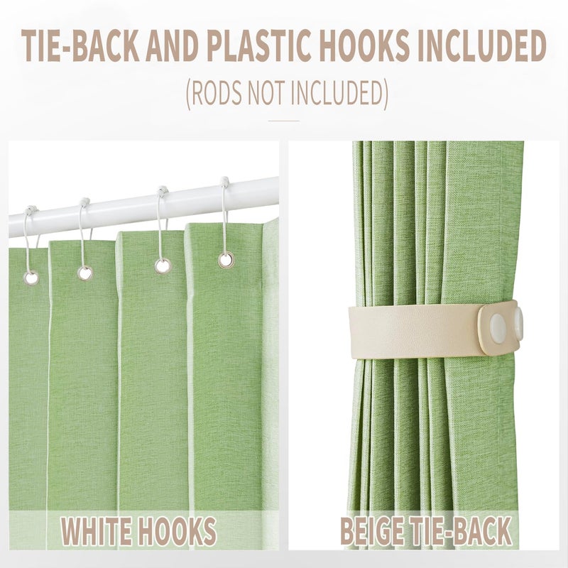 Vatge Closet Curtain for Open Closet - Green Door Curtains for Doorways Accordion Style Door Curtains for Doorway and Folding Closet Door Cover 1 Panel with Tieback  W39 x L78  Green - Image 3