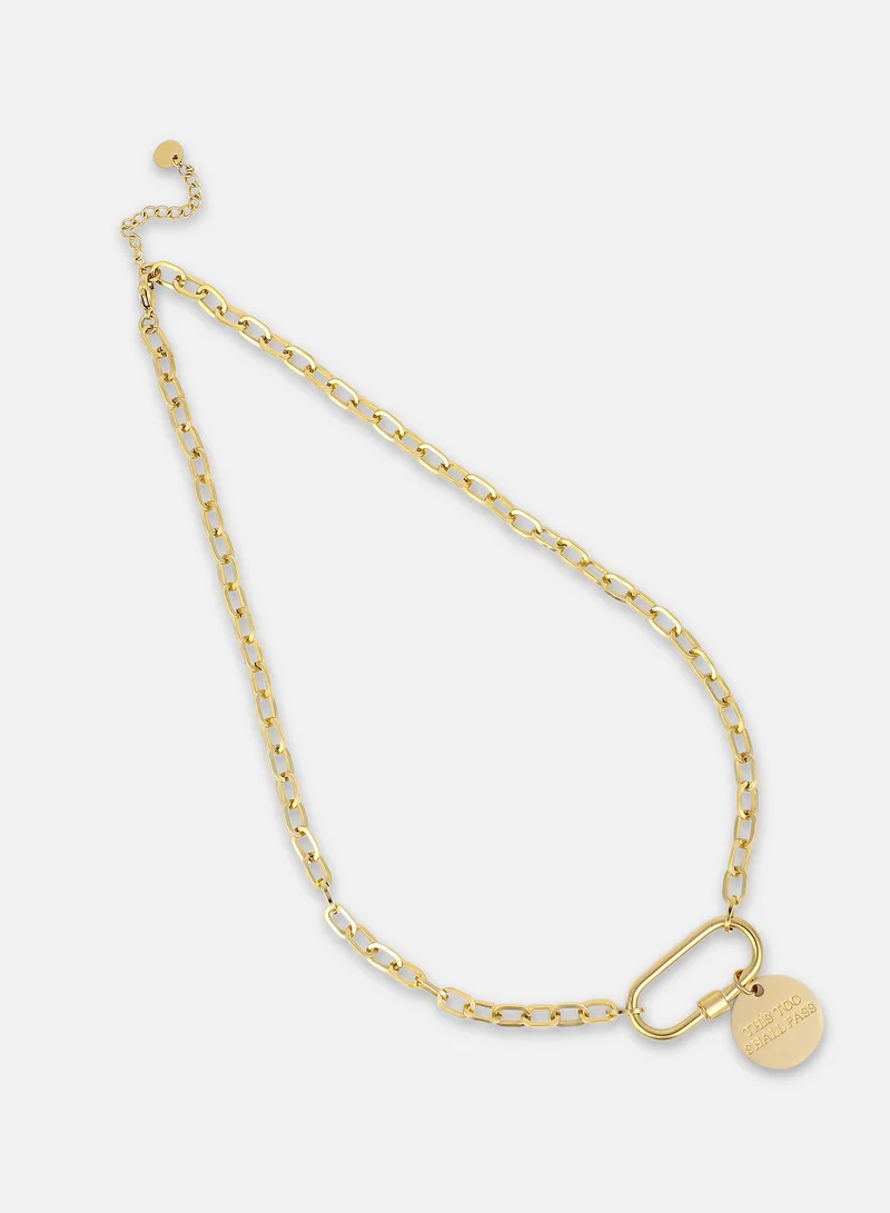 Sohi  Engraved Carabiner Necklace for Women | Best Price UAE