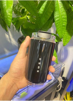smeg 320ML Beverage Cup Travel Portable Car Drinking Cup Stainless Steel Vacuum Leak proof 320ML Coffee Thermos（Black）  - Image 1
