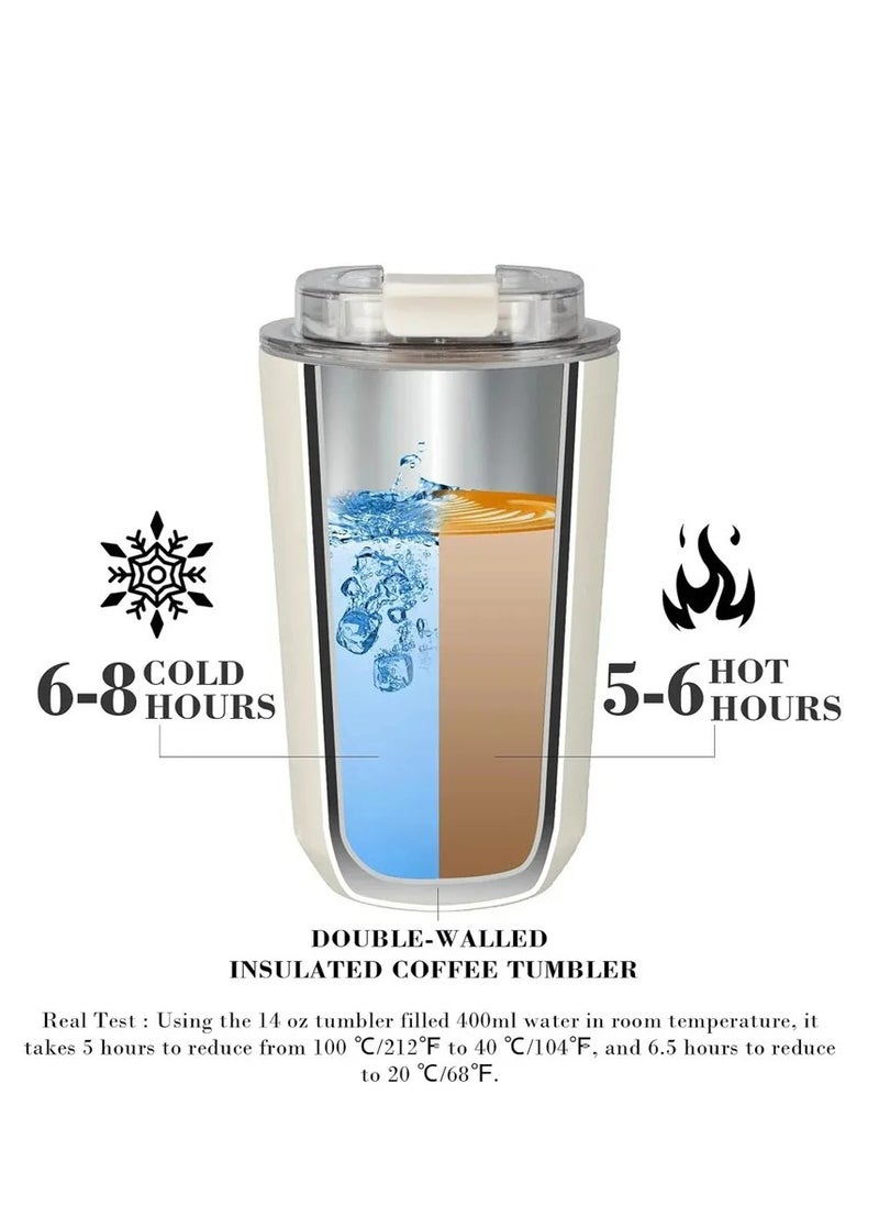smeg 320ML Beverage Cup Travel Portable Car Drinking Cup Stainless Steel Vacuum Leak proof 320ML Coffee Thermos（Black）  - Image 2