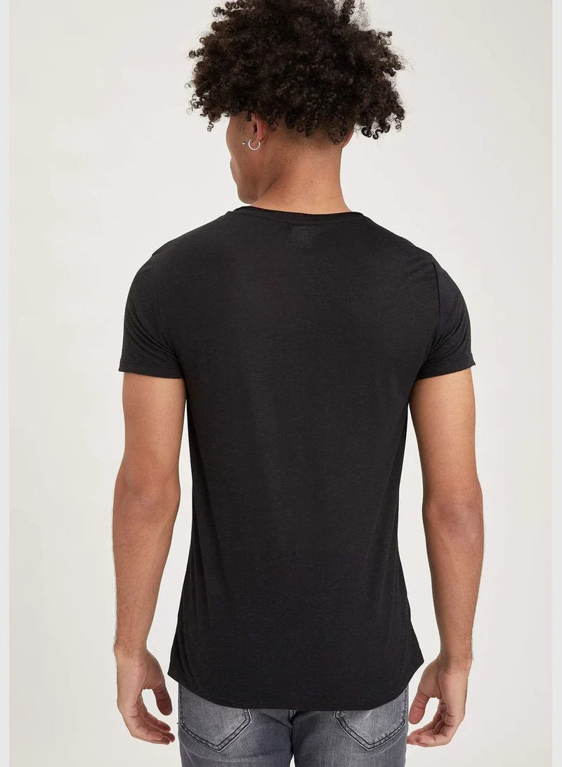 DeFacto Man Knitted Slim Fit V Neck T-Shirt
