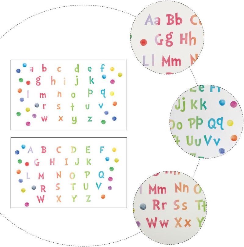 BESTonZON Educational Alphabet Wall Stickers Set, DIY Watercolor Polka Dot Upper Lowercase Letters, Self-Adhesive Nursery Decor for ’ Rooms, 2 Sheets - Image 3