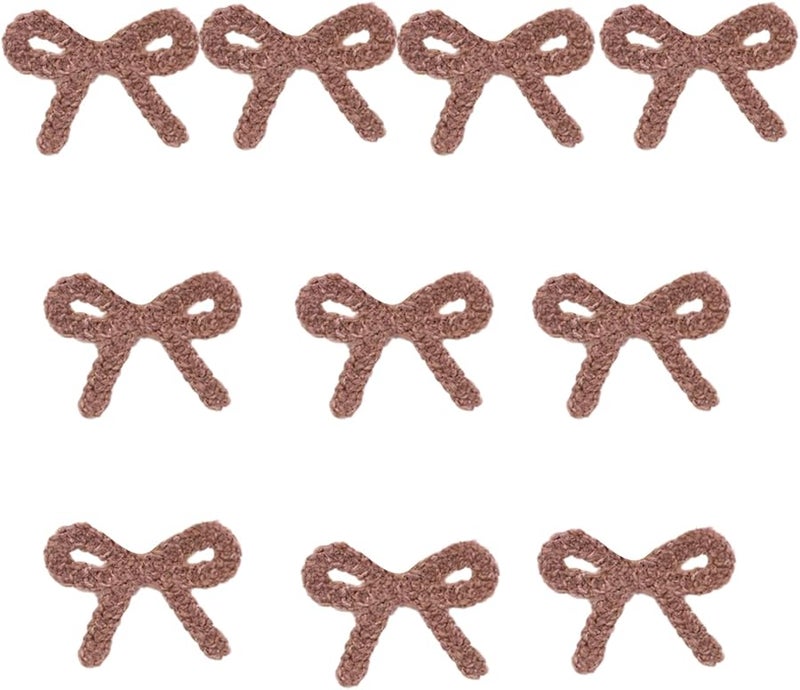 ضوء القهوة ربطة عنق مطرزة خياطة على بقع التطريز للملابس سترات 10 قطعة - Image 1