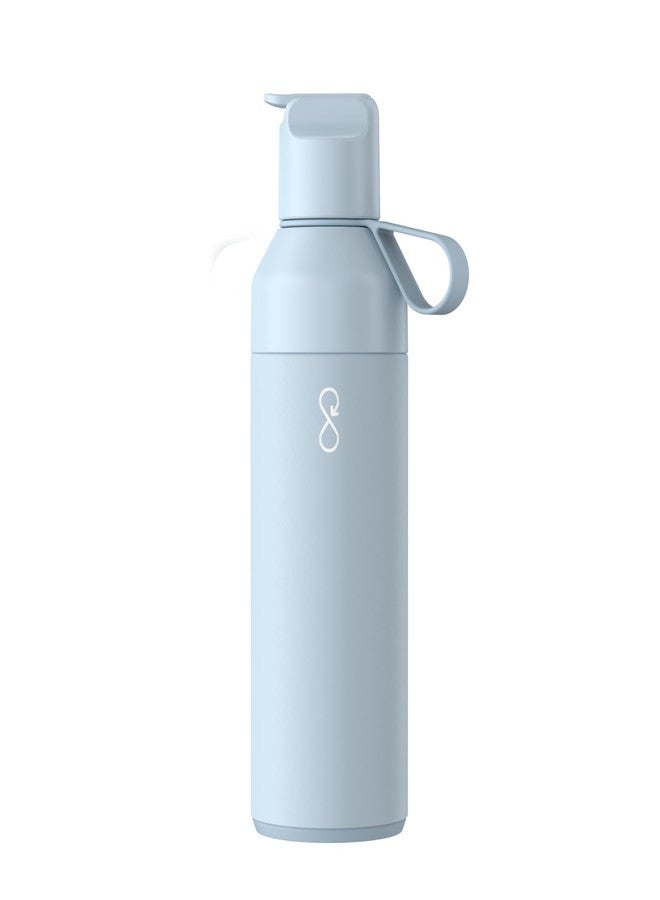 Ocean Bottle Go 17 oz | Stainless Steel Water Bottle | Reusable & Sustainable | Keeps Drinks Cold & Hot | Eco Friendly Gift (Ice Blue)