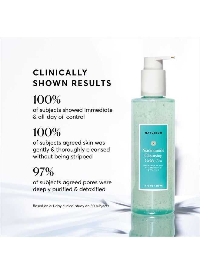 NATURIUM Niacinamide Cleansing Gelée 3% Plus Hyaluronic Acid & Vitamin C, Gentle & Smoothing Face Wash, 7.1 oz  - Image 3