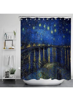 Bluejw Cross Border Van Gogh Art Shower Curtain Bathroom 3D Printing Waterproof Fabric With Hook Decoration Bathtub Waterproof Curtain  - Image 5