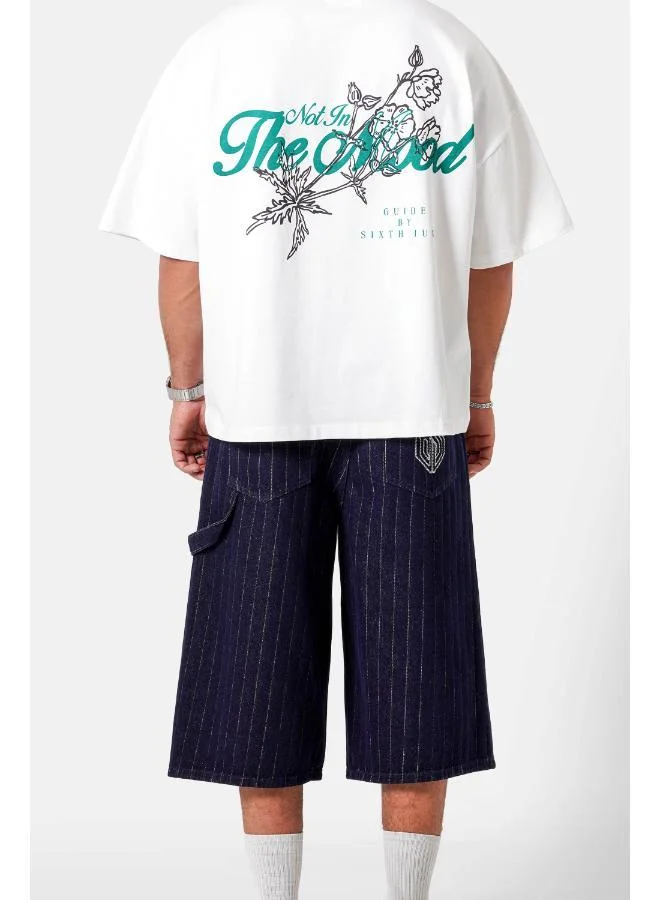 Sixth June Striped Denim Baggy Short