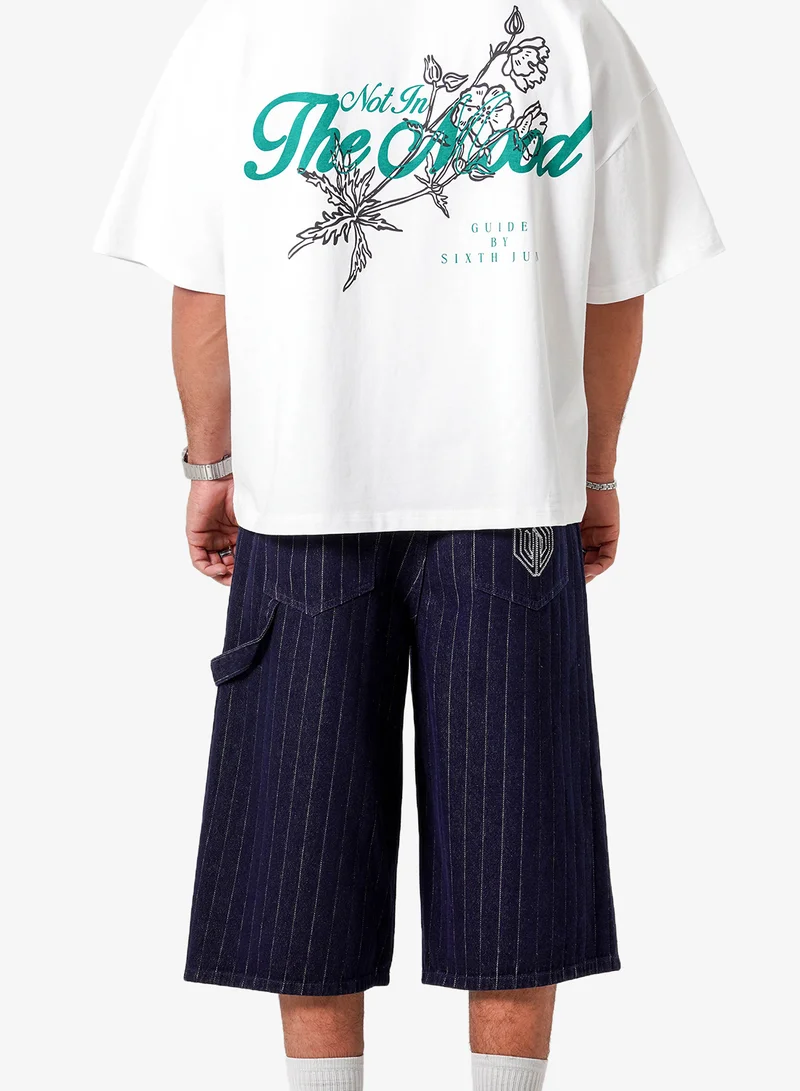 Sixth June Striped Denim Baggy Short