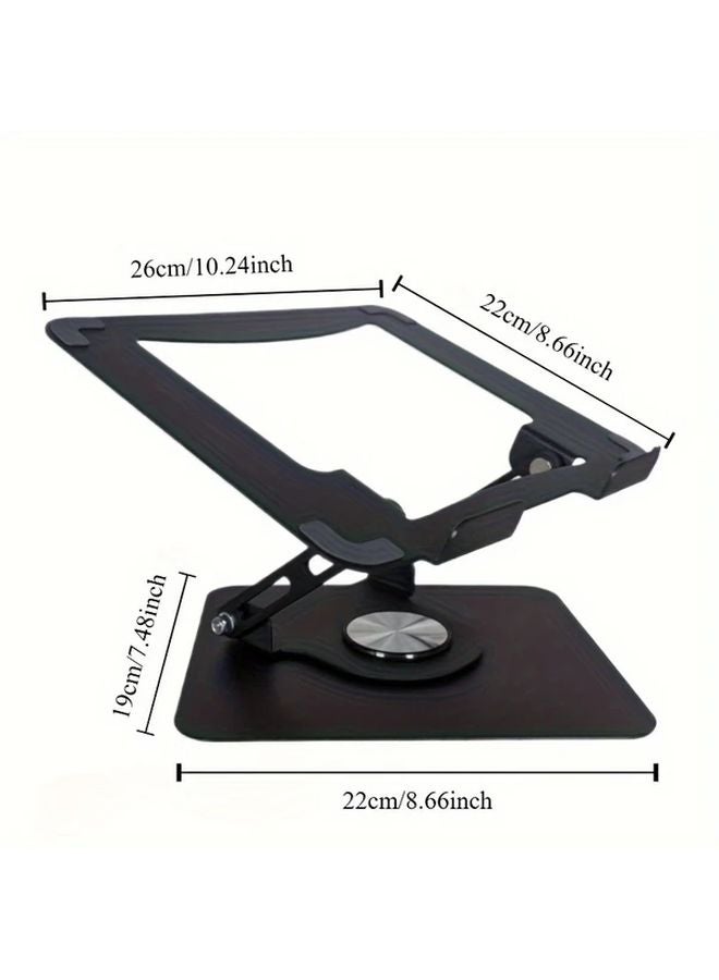 White Laptop Stand 360 Rotating Base Ergonomic Adjustable Height Foldable Metal Holder 13 15 Inches - Image 4