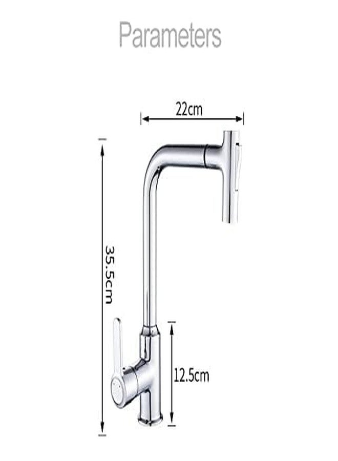 HEVASNEK Stainless Steel Kitchen Faucet 1080 Folding Neck Tap Deck Mounted Hot & Cold Water Mixers Swivel Spout for Kitchen Sink and Wash Basin Countertop Dual Flow Faucte - Image 2