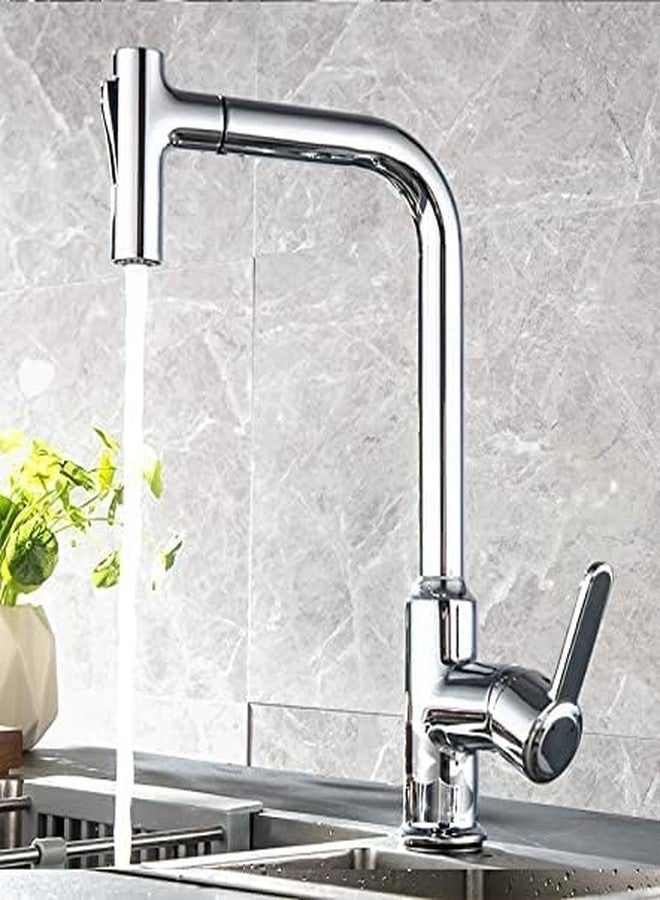 HEVASNEK Stainless Steel Kitchen Faucet 1080 Folding Neck Tap Deck Mounted Hot & Cold Water Mixers Swivel Spout for Kitchen Sink and Wash Basin Countertop Dual Flow Faucte - Image 1