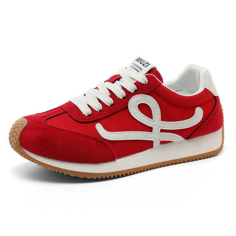 Women's Casual Low Top Sneakers, Breathable & Wear-resistant, Height-increasing, Lace-up, PU Upper, Rubber Sole - Image 5
