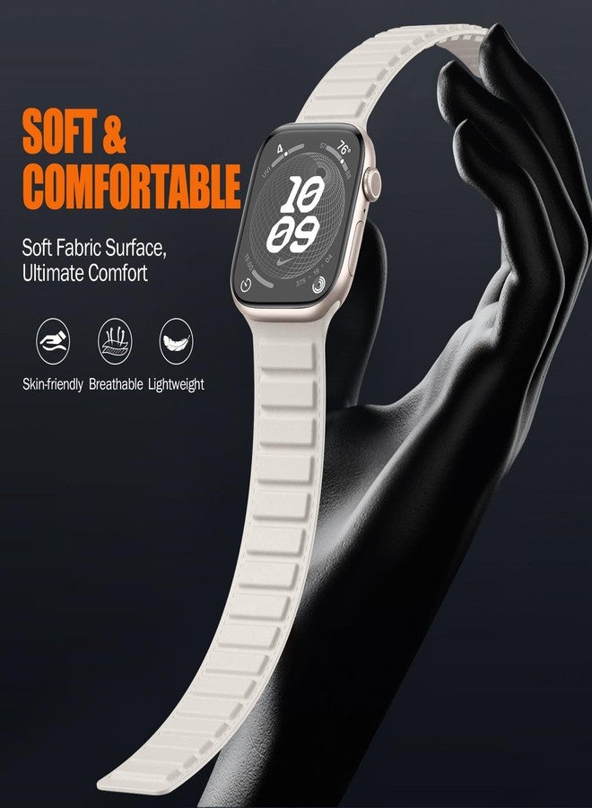 Easuny Soft Fabric with Upgrade Strong Magnetic Link Compatible with Apple Watch Band Series 10/11 46mm/42mm, for iWatch Series 9 8 7 6 5 4 3 SE 45mm 44mm 42mm 41mm 40mm 38mm Solo Loop for Men Women - Image 4