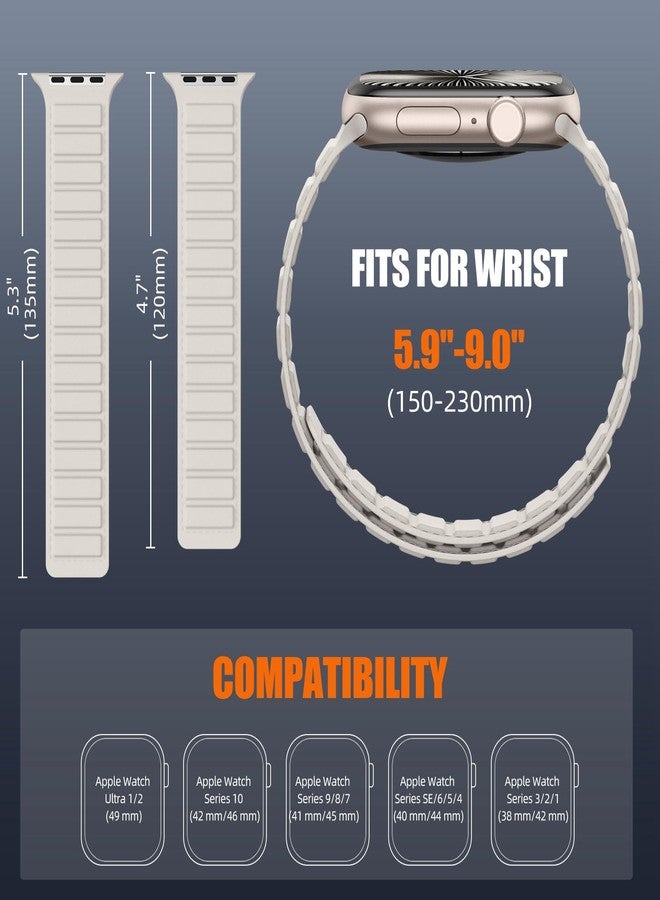 Easuny Soft Fabric with Upgrade Strong Magnetic Link Compatible with Apple Watch Band Series 10/11 46mm/42mm, for iWatch Series 9 8 7 6 5 4 3 SE 45mm 44mm 42mm 41mm 40mm 38mm Solo Loop for Men Women - Image 5