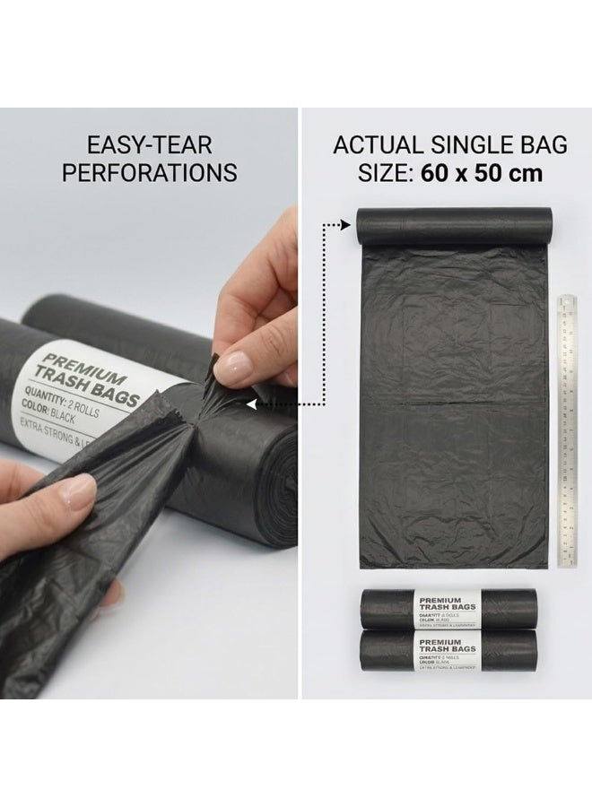 Garbage bags heavy duty trash rolls 10 gallons, 50 bag, 25 bag per roll (2-Rolls 10 Gallon (60x50)) - Image 2