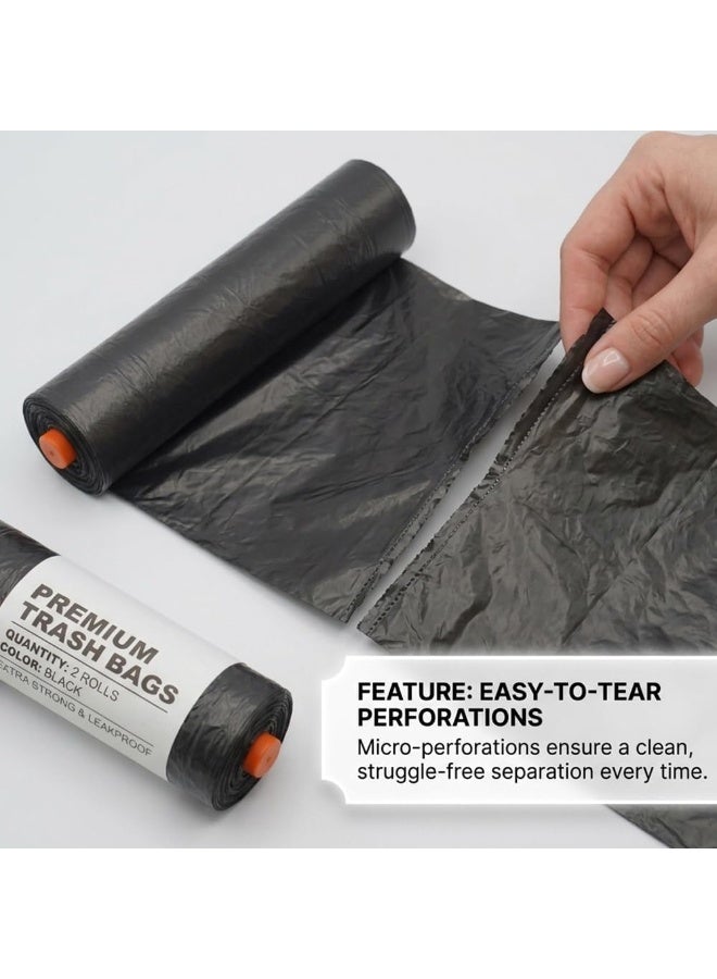 Garbage bags heavy duty trash rolls 10 gallons, 50 bag, 25 bag per roll (2-Rolls 10 Gallon (60x50)) - Image 4