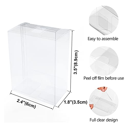 RomanticBaking 35 PCS 3.5"x 2.4"x 1.38" Clear Rice Krispie Treat Boxes with Hole Cakesickle Small Macaron Candy Party Favors Boxes - Image 3