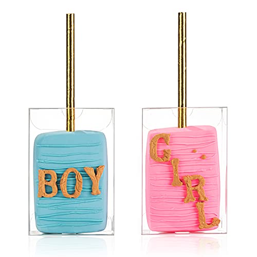 RomanticBaking 35 PCS 3.5"x 2.4"x 1.38" Clear Rice Krispie Treat Boxes with Hole Cakesickle Small Macaron Candy Party Favors Boxes - Image 1