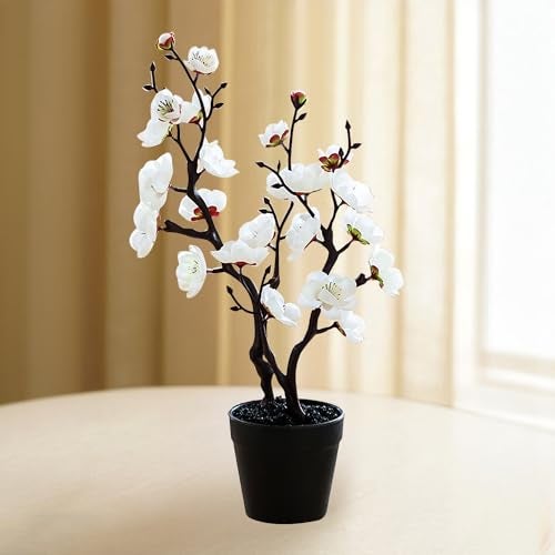 Ekhasa Nostrae Cherry Blossom Artificial Flowers with Vase Pot for Home Decor (34 CM Total Height, 23 Flower Heads) | Guldasta Flower Pots with Artificial Flower for Living Room, Bedroom, Office - Image 2