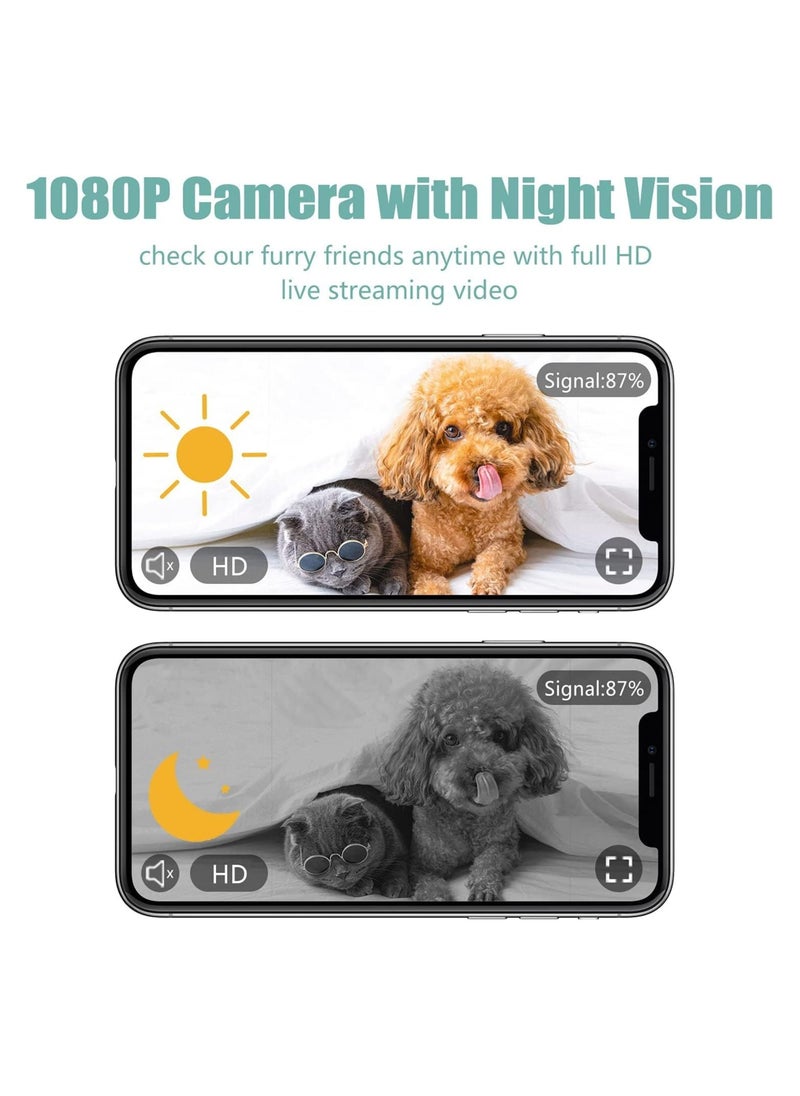Generic - Pet Feeder,6L Automatic Pet Feeder For Cats and Dogs,1080P Camera,App Control,Voice Recorder,Timed Feeder for Schedule Feeding, Dual Power Supply,WiFi Pet Food Dispenser with App Control - Image 1