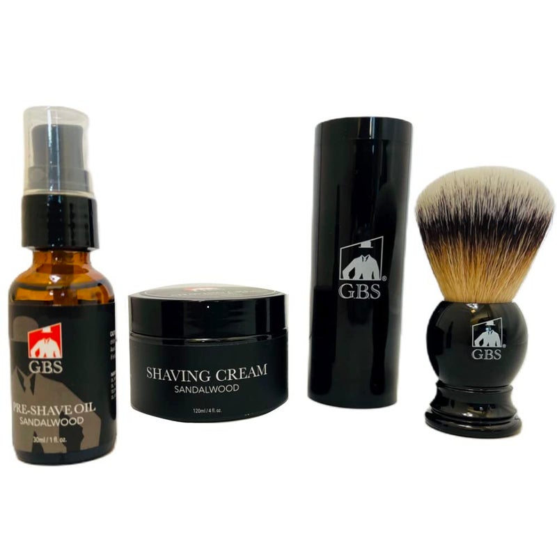 GBS Sandalwood Shaving Cream for Easy Glide Shaving PreShave Oil - Image 1