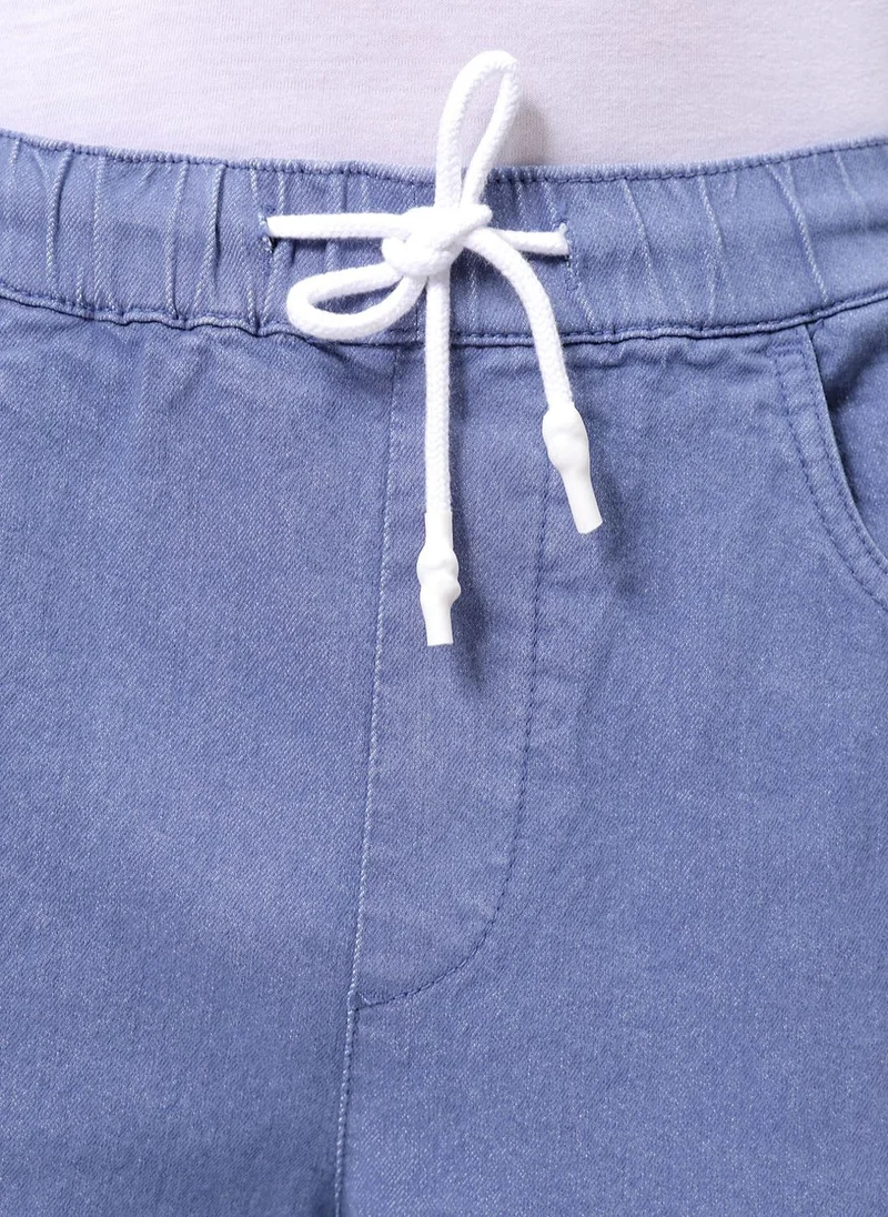 The Indian Garage Co  Men Regular Fit Overdyed Mid-Rise Stretchable Denim Cargo Joggers for Men | Best Price UAE