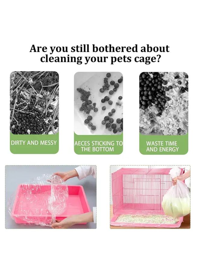 50 Pcs Stretchable Pet Cage Liners Disposable Tray 50x30cm Leak Proof Small Pet Supplies - Image 5