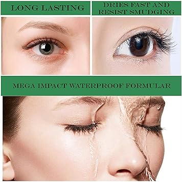 TOPZILLY ماسكارا سوداء مقاومة للماء تعطي حجمًا وطولًا وتأثير رموش 4D من ألياف الحرير تدوم طوال اليوم تركيبة مقاومة للتلطخ فرشاة مدببة تأثير أميرة الرموش - Image 5