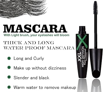 TOPZILLY ماسكارا سوداء مقاومة للماء تعطي حجمًا وطولًا وتأثير رموش 4D من ألياف الحرير تدوم طوال اليوم تركيبة مقاومة للتلطخ فرشاة مدببة تأثير أميرة الرموش - Image 3