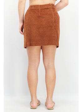French Connection Women Textured Mini Skirt, Brown  - Image 4