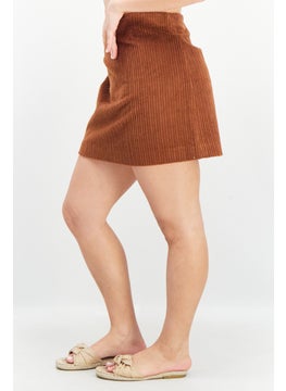 French Connection Women Textured Mini Skirt, Brown  - Image 3