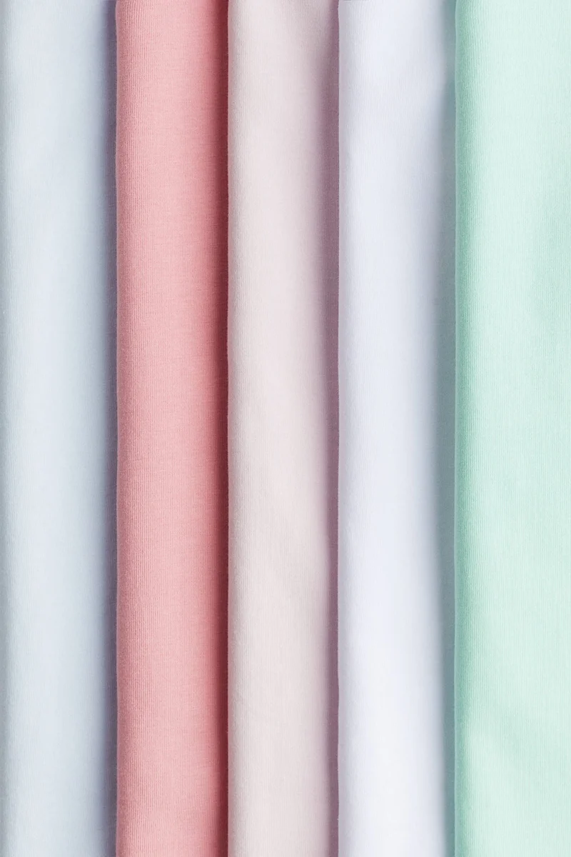 اتش اند ام بلوزات من الجيرسيه القطني  - عبوة من 5 قطع