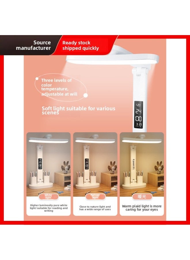 Sheng Bang Rong Table Lamp Eye Protection Learning Student Dormitory Endurance Charging Desk Super Long Bedroom Bedside Lamp Children's Reading-Specification:Smart Screen Display  With Pen Holder