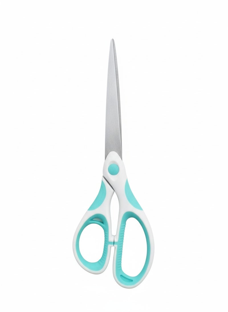 مقص متعدد الأغراض للقرطاسية - مقبض ناعم 21 سم - أخضر