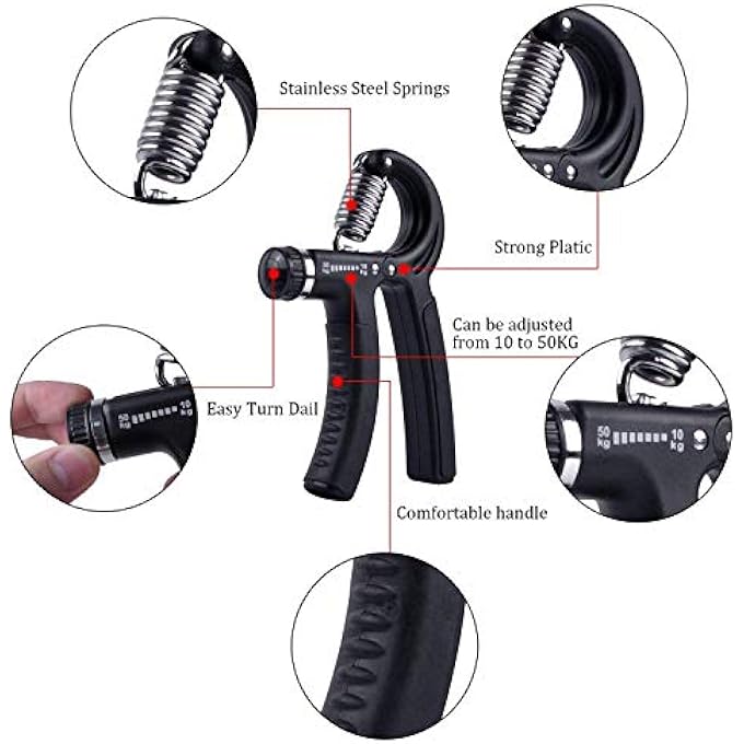 Luxon Hand Grip, Adjustable Hand Gripper Exerciser 22-110 Lbs (10-50Kg), Hand Squeezer, Forearm Grip, Hand Exercise, Finger Strengthener (2 Pack) - Image 5