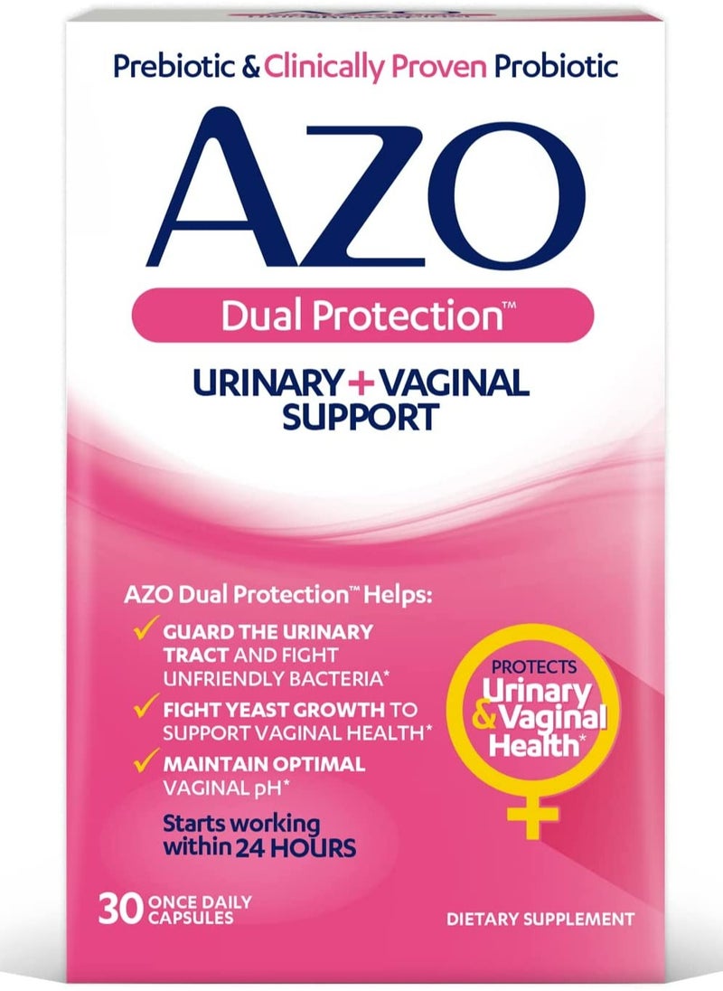 AZO Dual Protection Urinary + Support 30 Once Daily Capsules 