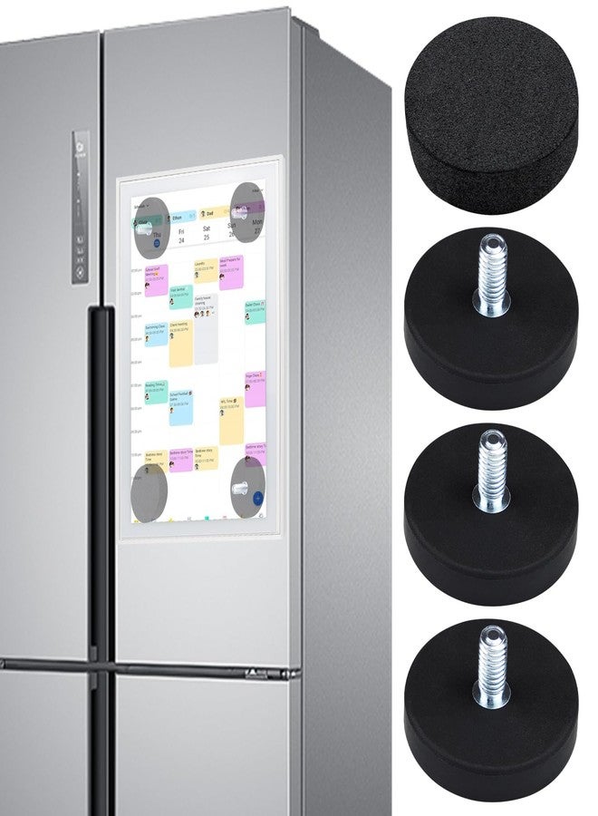 Wcone Magnetic Mount for Skylight Calendar 15 Inch(Gen 1.0) - 3 Pcs Rubber-Coated Magnetic Screws + 1 Pcs Foam Pad | Scratch-Free Fridge Mount | Tool-Free Install - Black - Image 1
